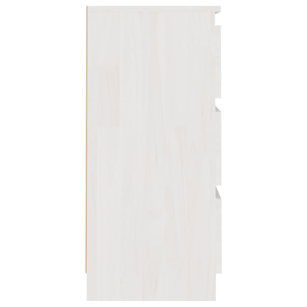 vidaXL Nachtkastje 40x29,5x64 cm massief grenenhout wit