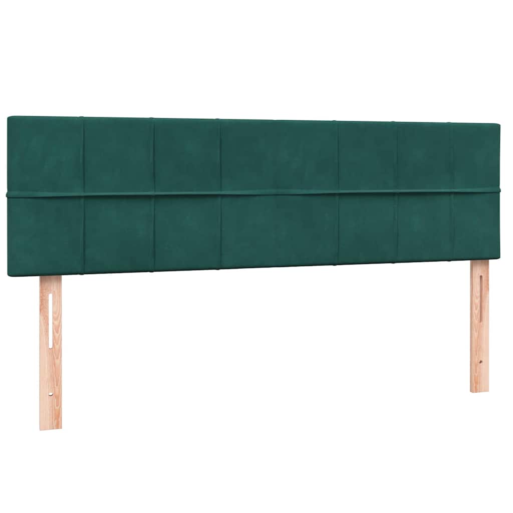vidaXL Boxspring met matras fluweel donkergroen 140x210 cm