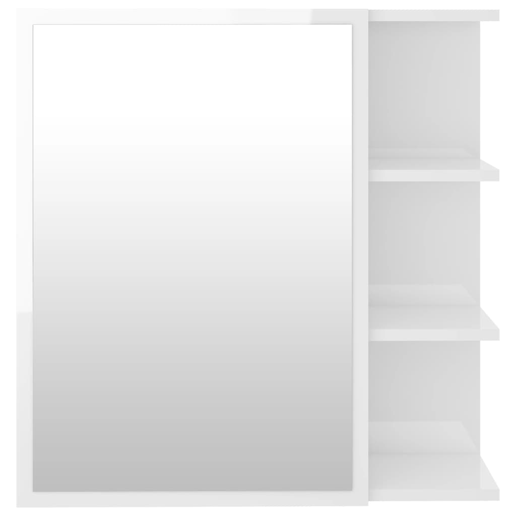 vidaXL Badkamerspiegelkast 62,5x20,5x64 cm spaanplaat hoogglans wit