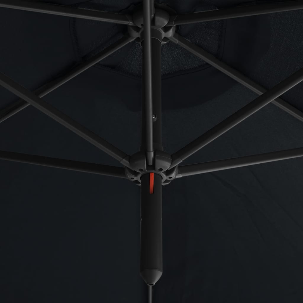 vidaXL Parasol dubbel met stalen paal 600 cm zwart