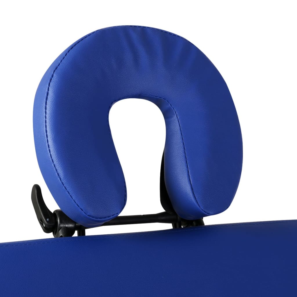 vidaXL Inklapbare massagetafel 2 zones met houten frame (blauw)