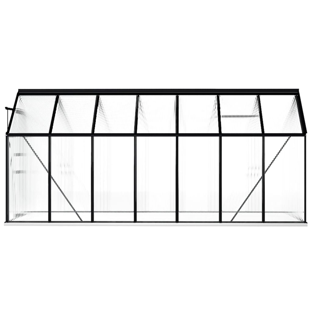 vidaXL Broeikas met basisframe 8,17 m³ aluminium antracietkleurig