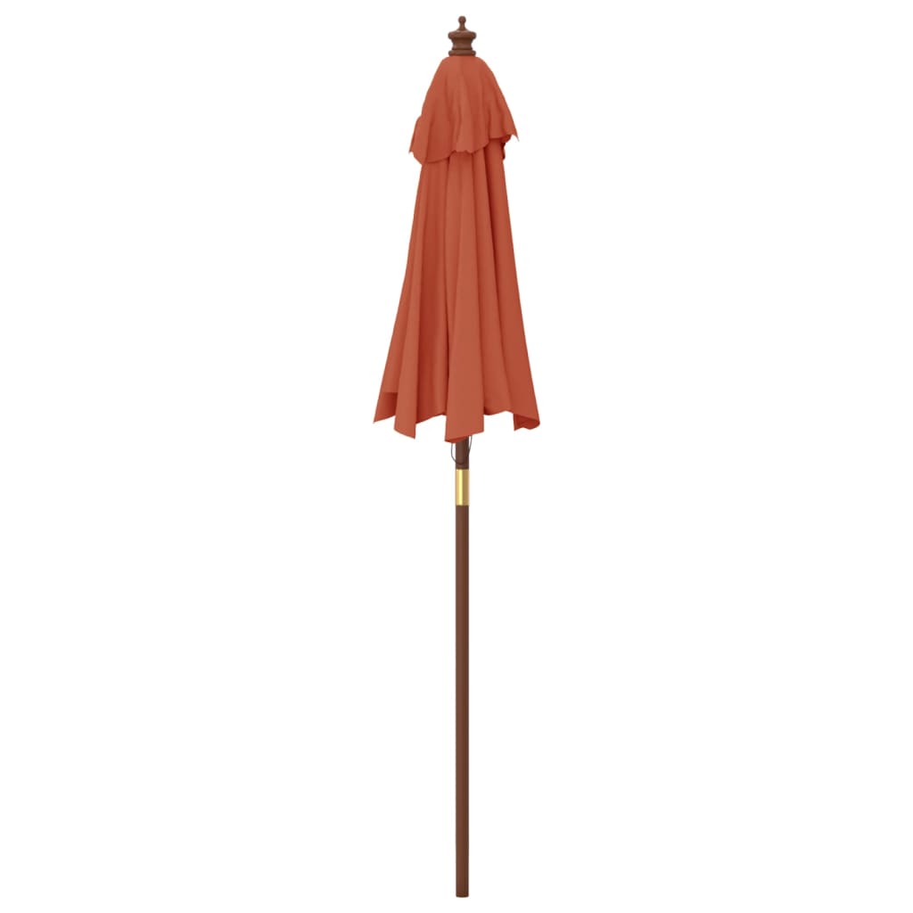 vidaXL Parasol met houten paal 196x231 cm terracottakleurig