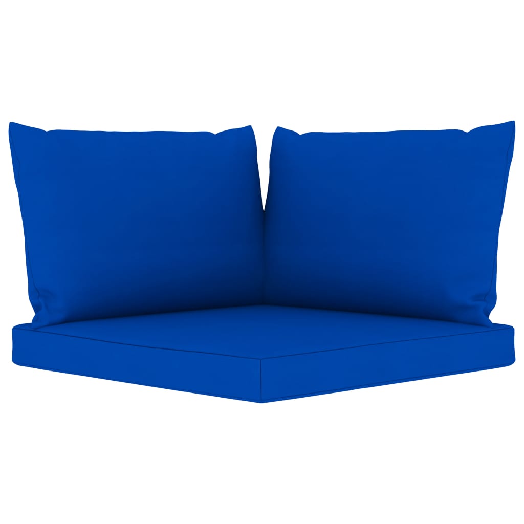 vidaXL 9-delige Loungeset met blauwe kussens