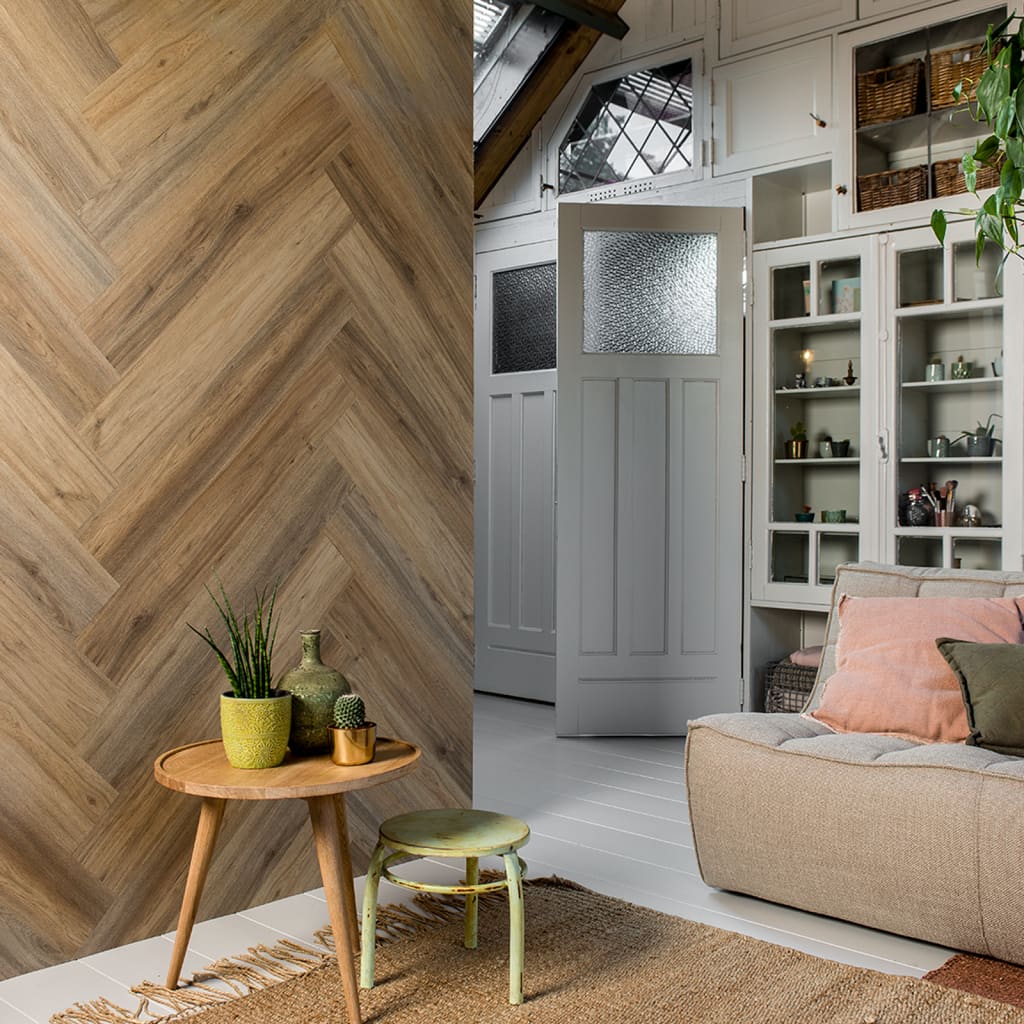 team Encommium Rusteloosheid WallArt Planken hout-look natuurlijk eiken lichtbruin online kopen |  vidaXL.be