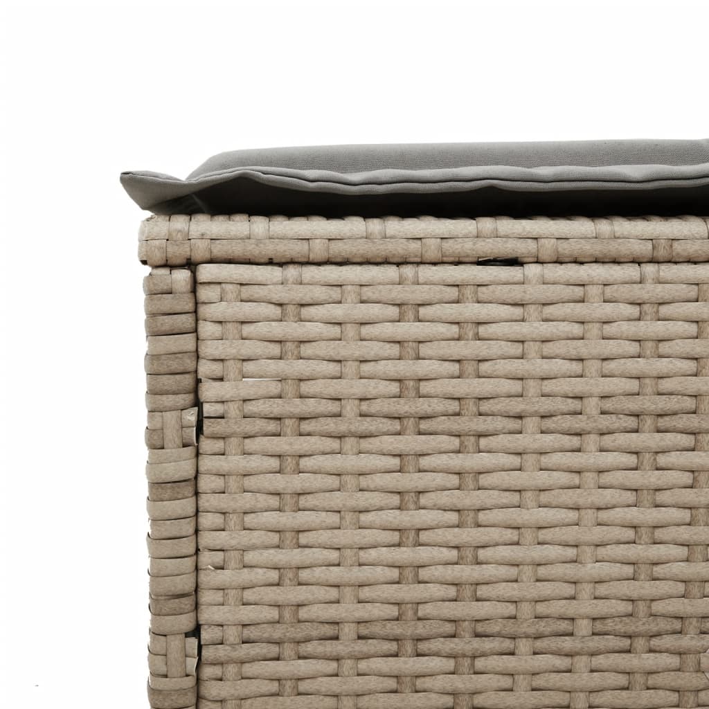 vidaXL Ligbed met kussen poly rattan beige