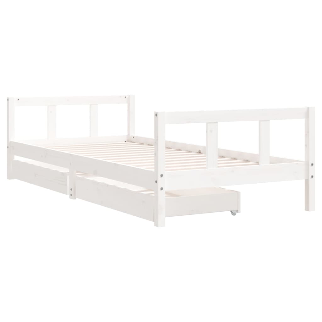 vidaXL Kinderbedframe 90x200 cm massief grenenhout wit