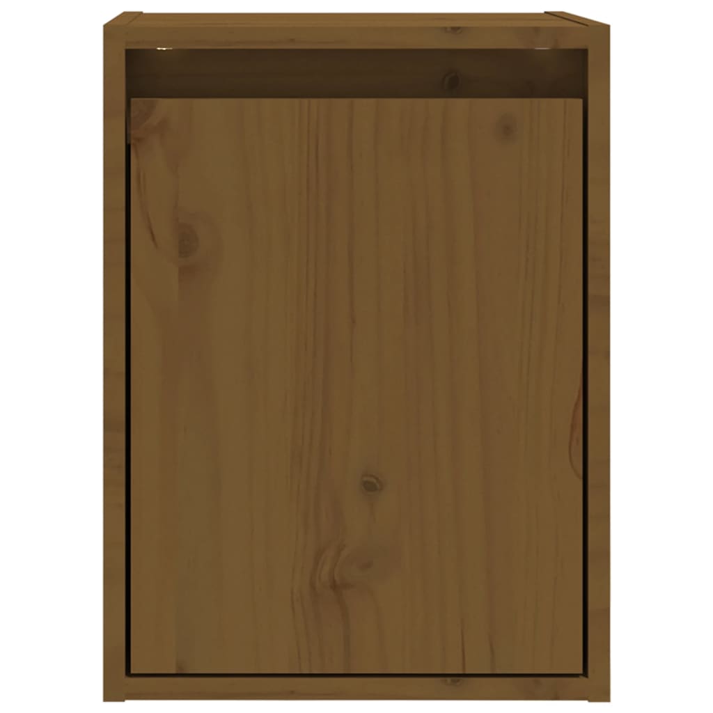 vidaXL Wandkasten 2 st 30x30x40 cm massief grenenhout honingbruin
