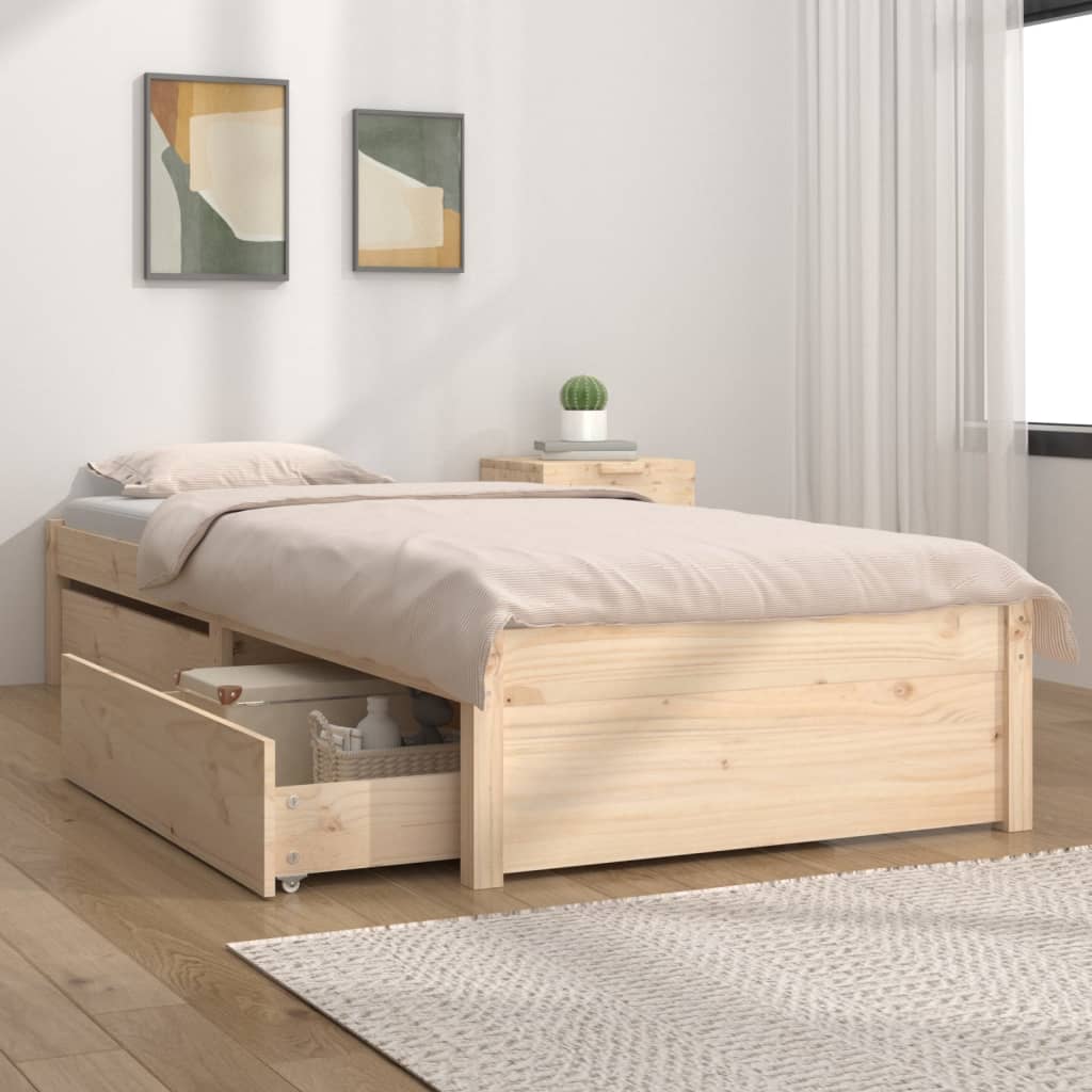 vidaXL Bedframe met lades 75x190 cm