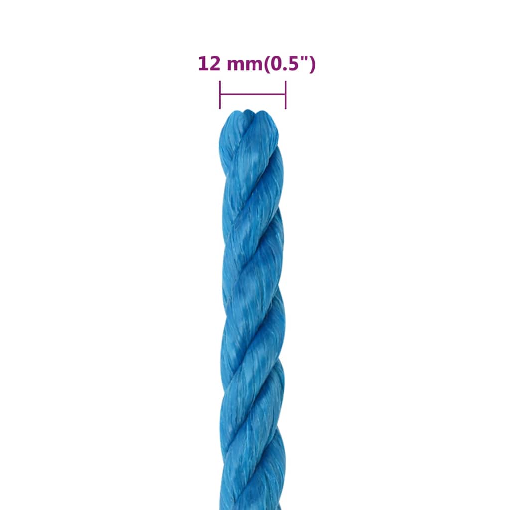 vidaXL Werktouw 12 mm 50 m polypropeen blauw