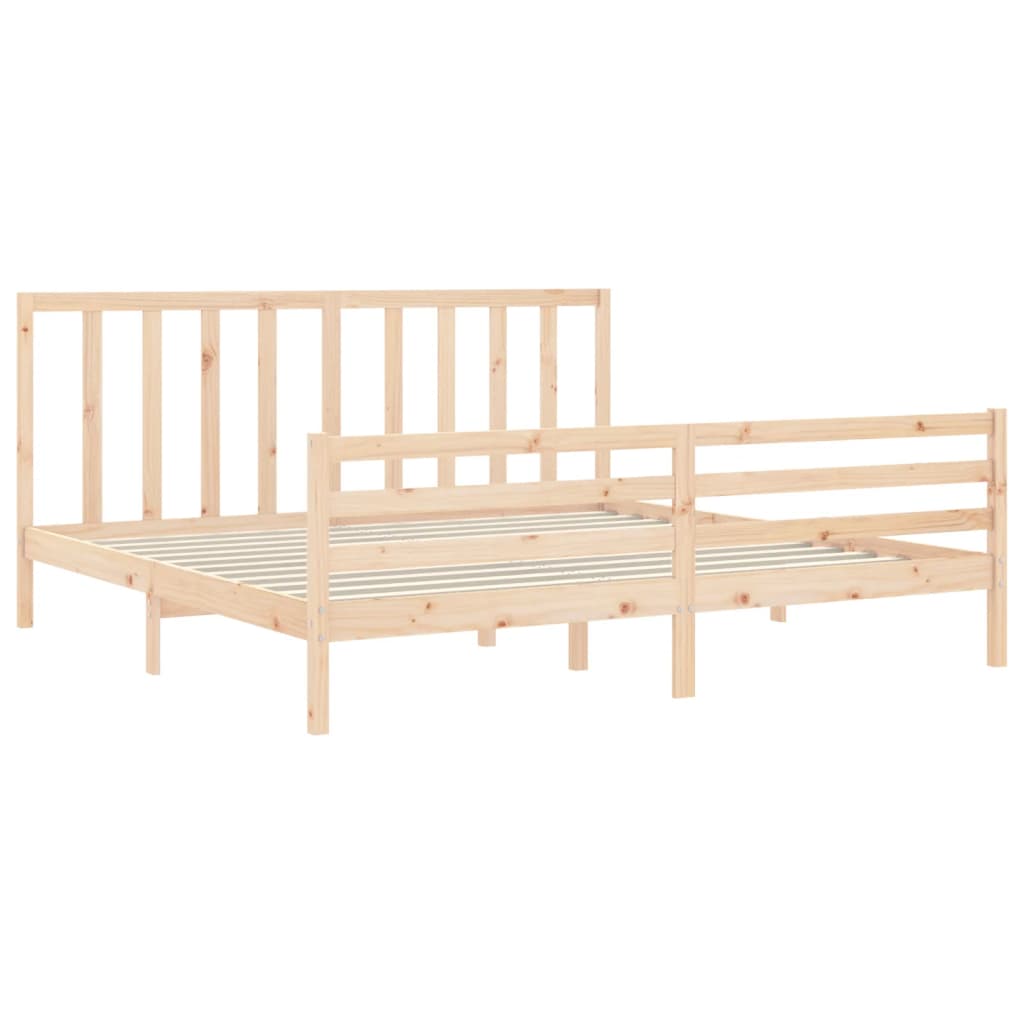 vidaXL Bedframe met hoofdbord massief hout