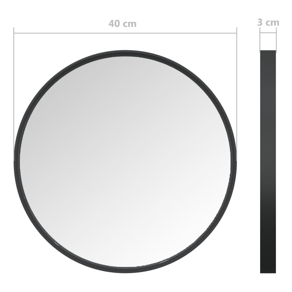 vidaXL Wandspiegel 40 cm zwart