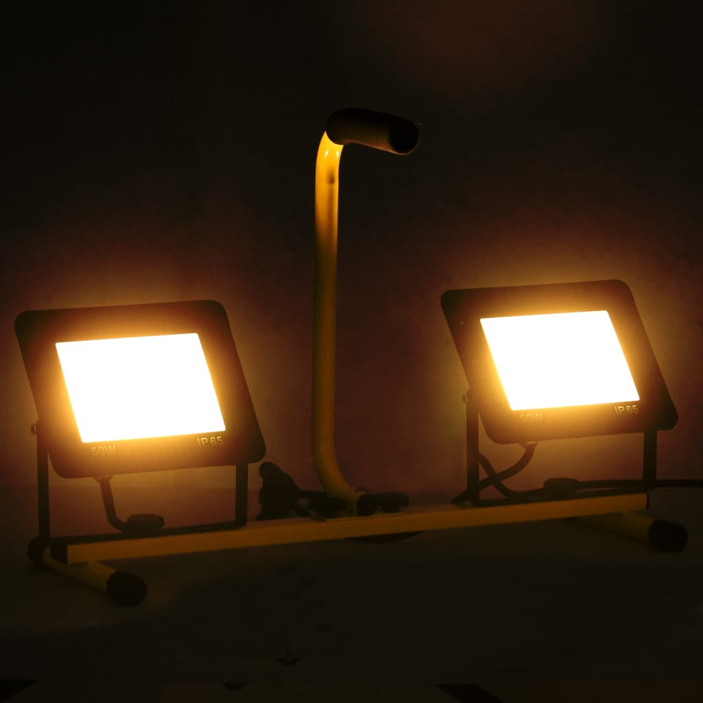 vidaXL Spotlight met handvat LED 2x50 W warmwit