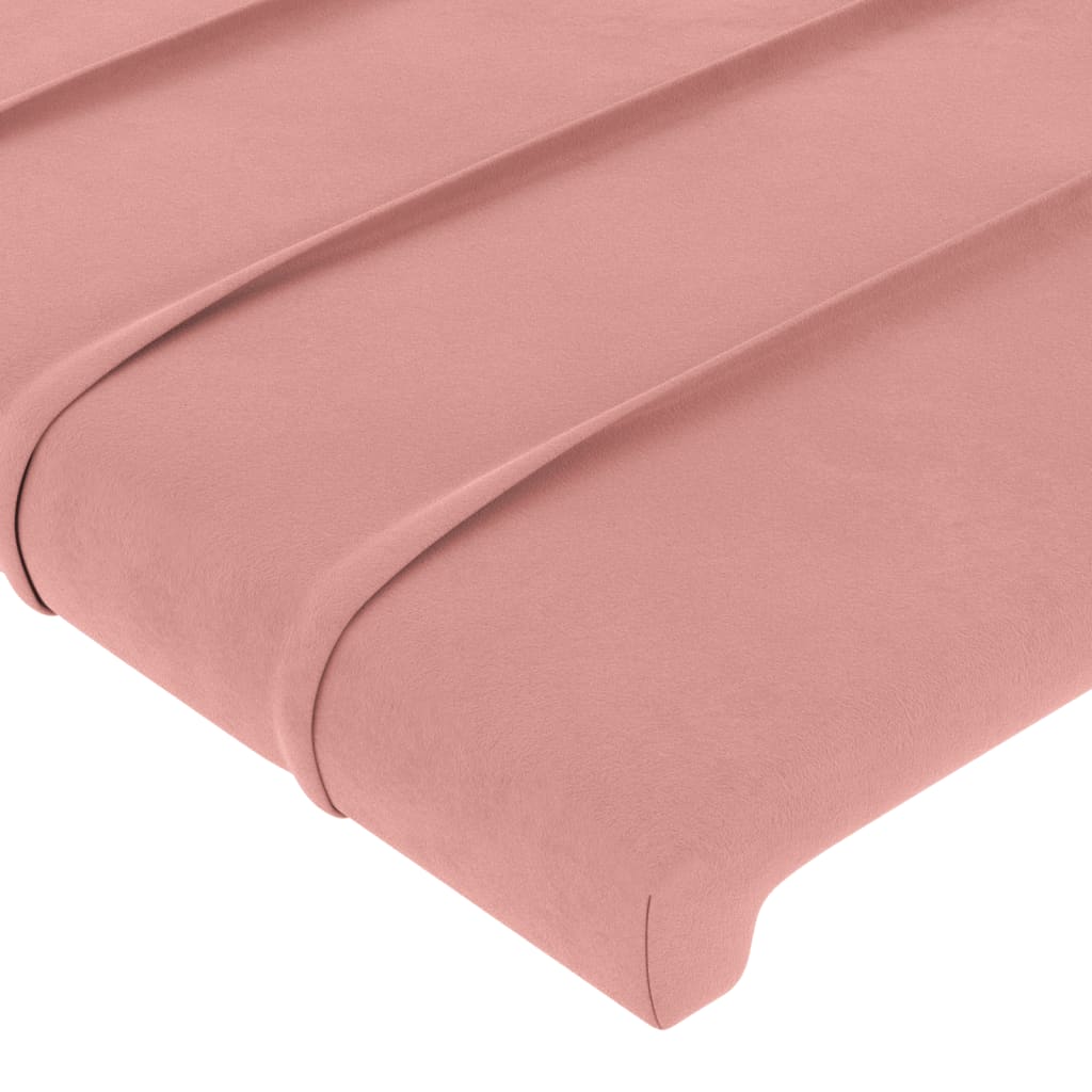 vidaXL Hoofdbord met randen 93x23x118/128 cm fluweel roze