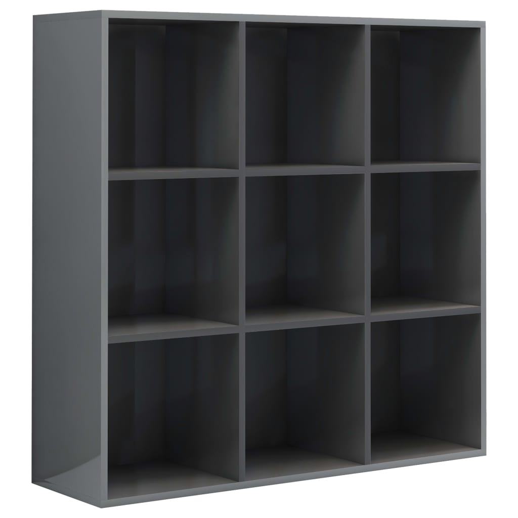 vidaXL Boekenkast 98x29x97,5 cm bewerkt hout hoogglans grijs