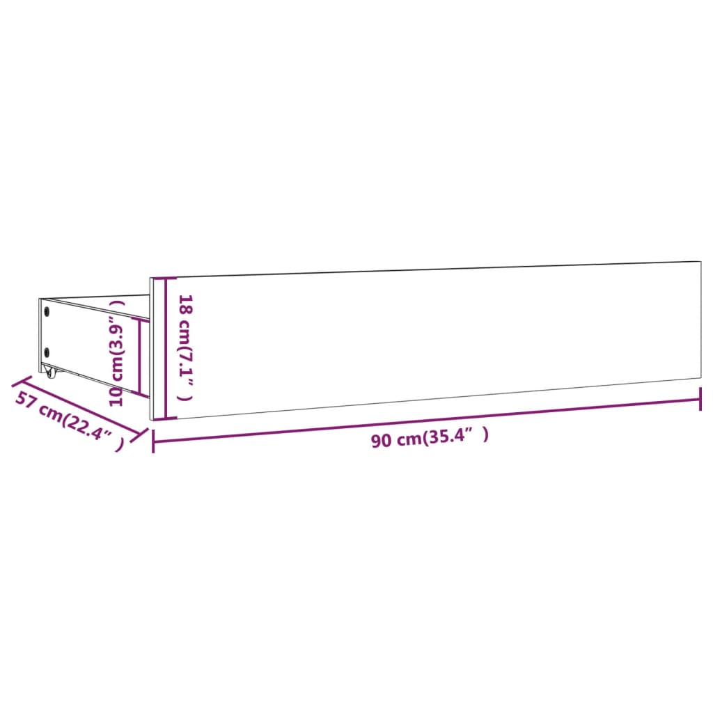 vidaXL Bedframe met lades 140x190 cm