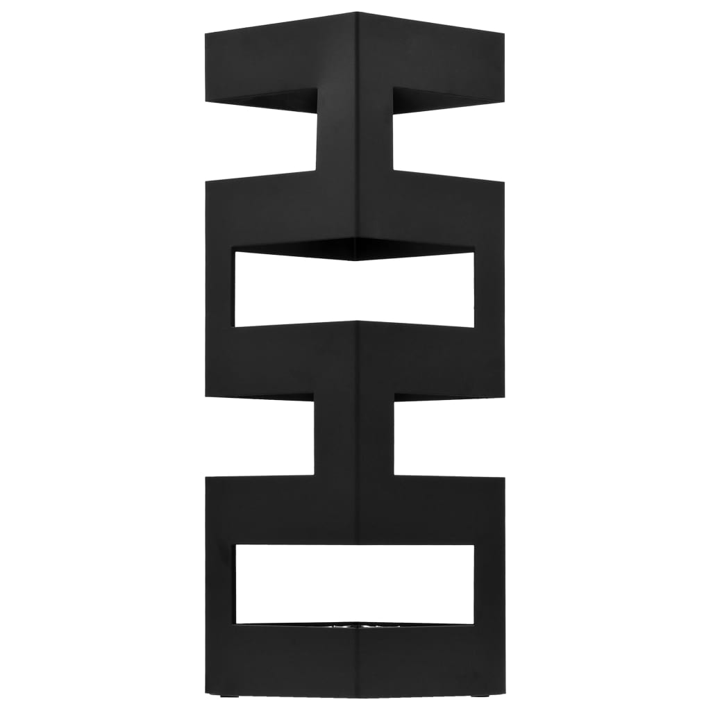 vidaXL Parapluhouder tetris staal zwart
