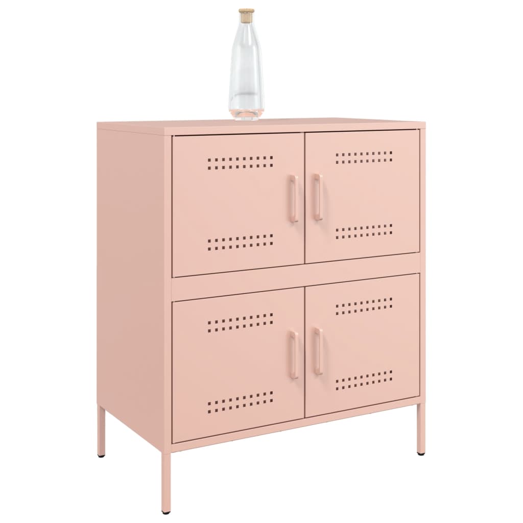 vidaXL Dressoir 68x39x79 cm staal roze