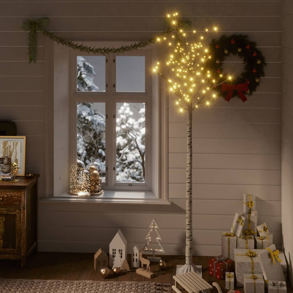 vidaXL Kerstboom wilg met 200 warmwitte LED's binnen en buiten 2,2 m