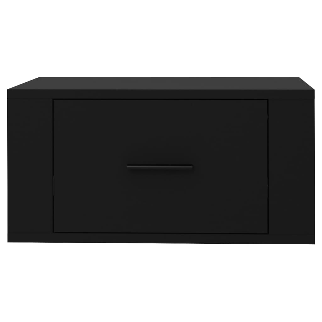 vidaXL Nachtkastje wandgemonteerd 50x36x25 cm zwart