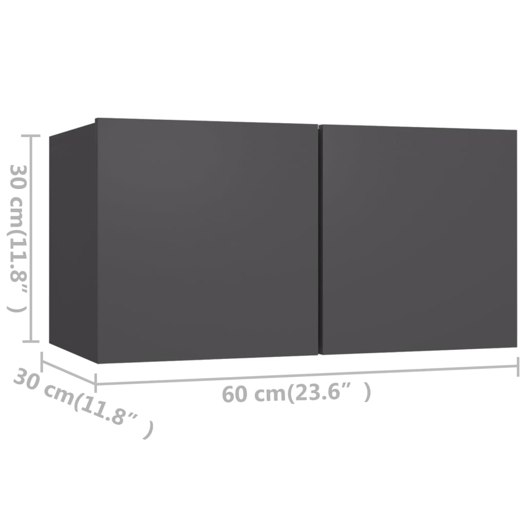 vidaXL 7-delige Tv-meubelset spaanplaat grijs