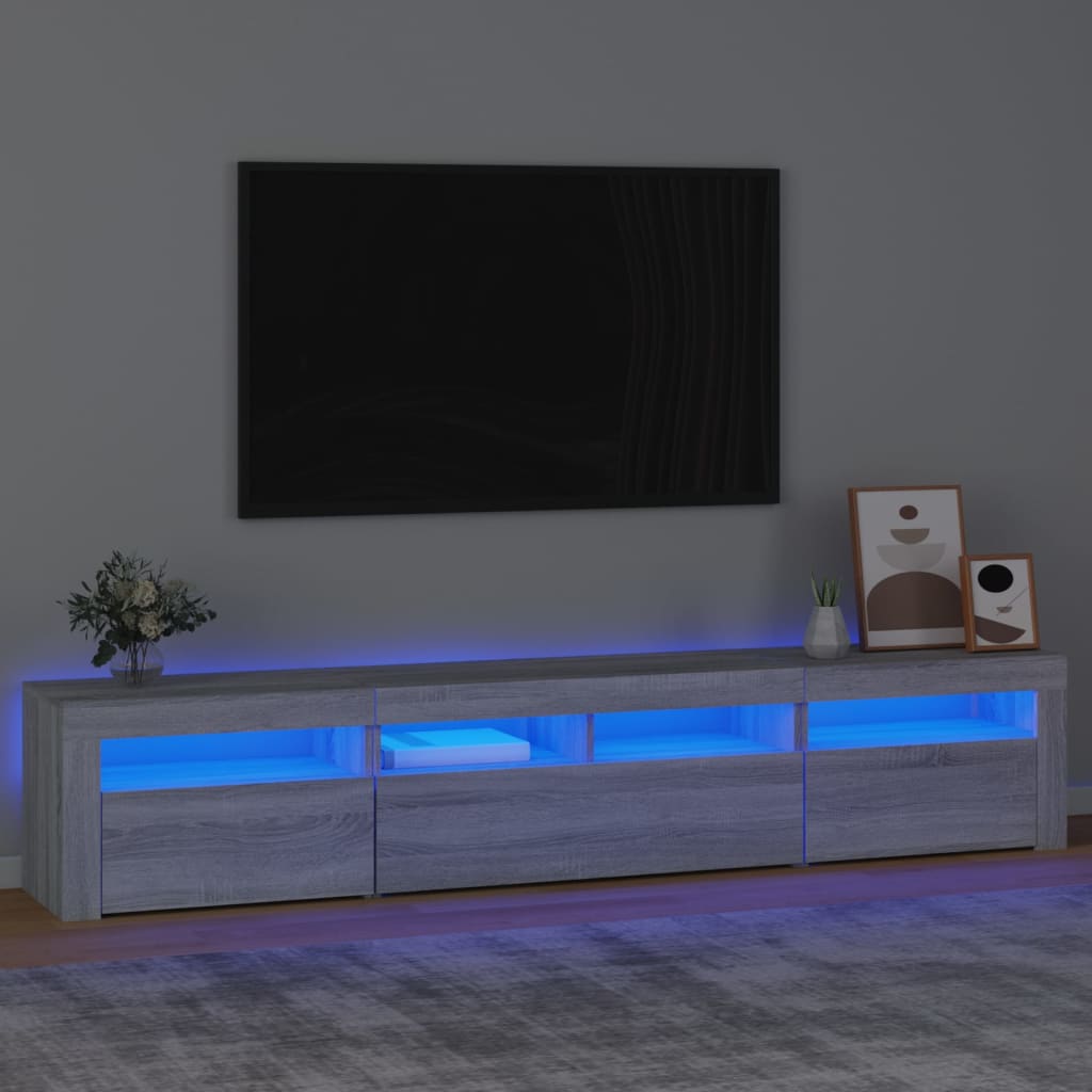 vidaXL Tv-meubel met LED-verlichting 210x35x40 cm grijs sonoma eiken