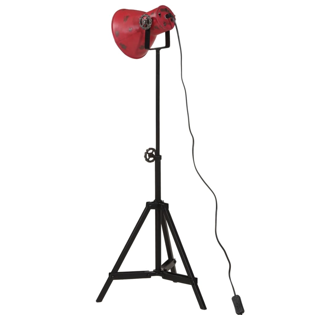 vidaXL Vloerlamp 25 W E27 35x35x65/95 cm verweerd rood