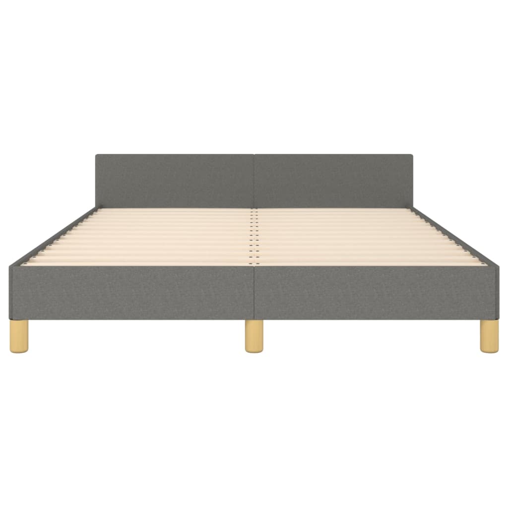 vidaXL Bedframe zonder matras stof donkergrijs 140x200 cm