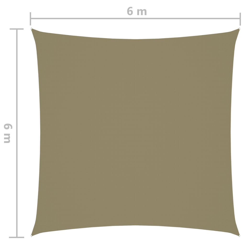 vidaXL Zonnescherm vierkant 6x6 m oxford stof beige
