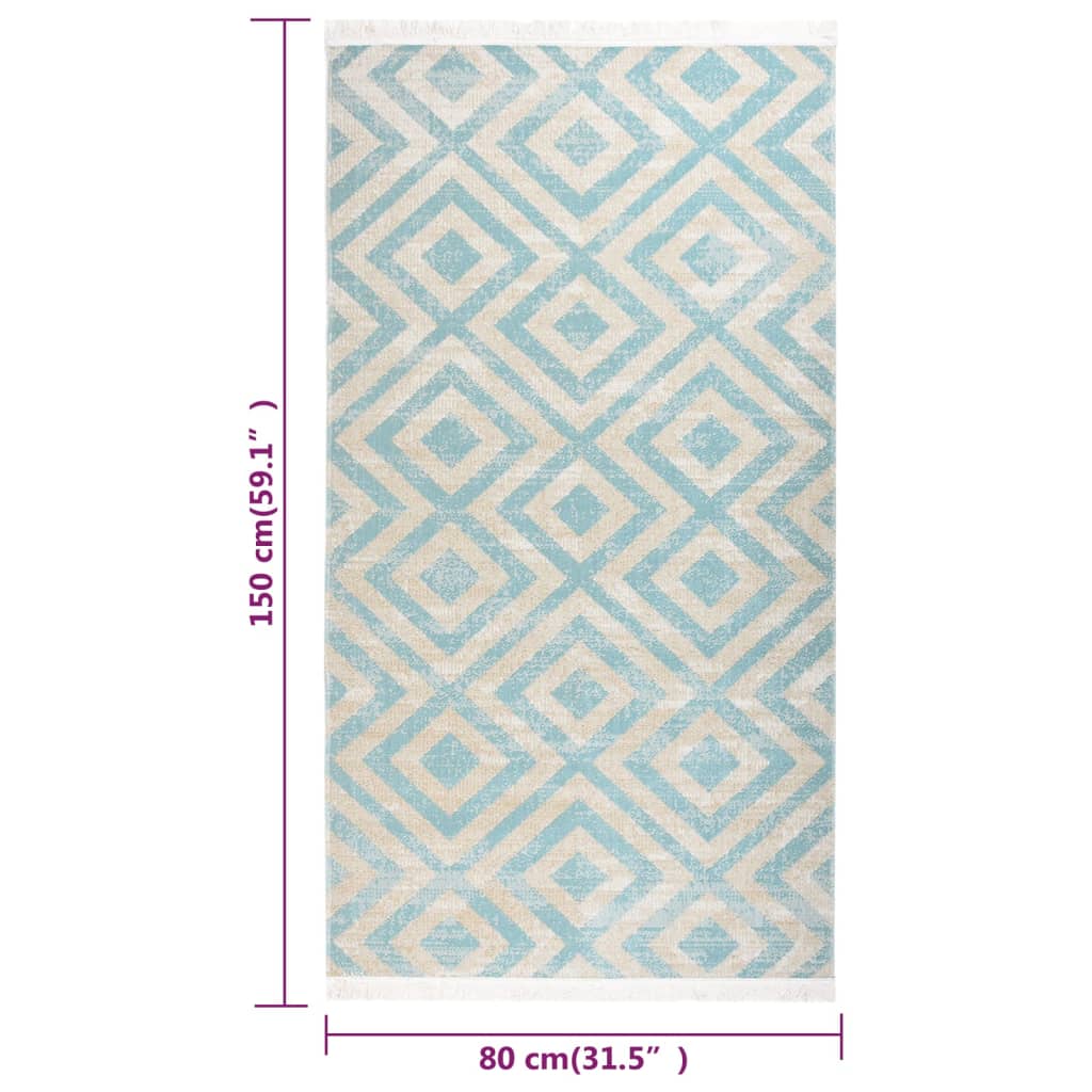 vidaXL Buitenkleed platgeweven 80x150 cm groen en beige