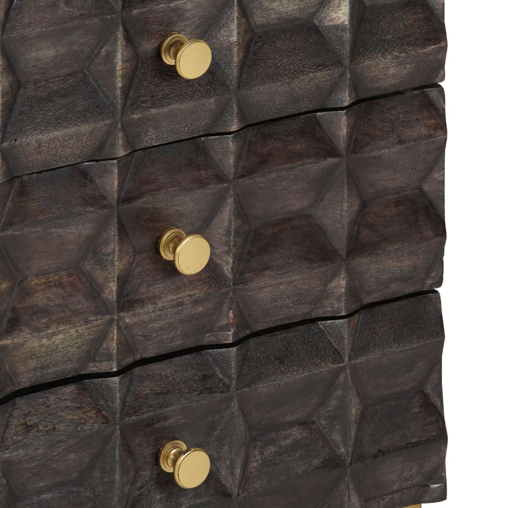 vidaXL Nachtkastje 40x30x50 cm massief mangohout zwart