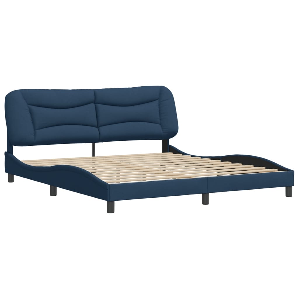 vidaXL Bedframe met hoofdbord stof blauw 180x200 cm