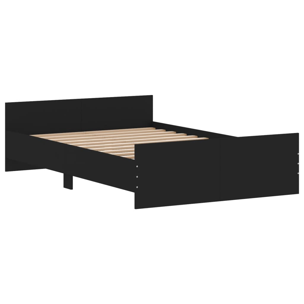 vidaXL Bedframe met hoofd- en voeteneinde zwart 120x190 cm