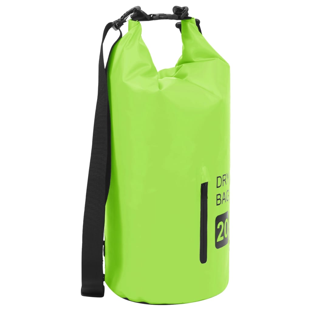 vidaXL Drybag met rits 20 L PVC groen