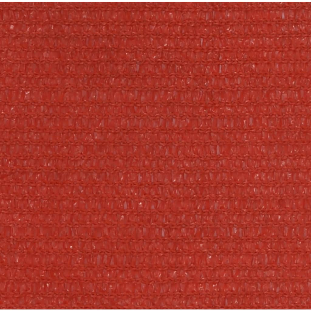 vidaXL Zonnezeil 160 g/m² 3,5x3,5x4,9 m HDPE rood