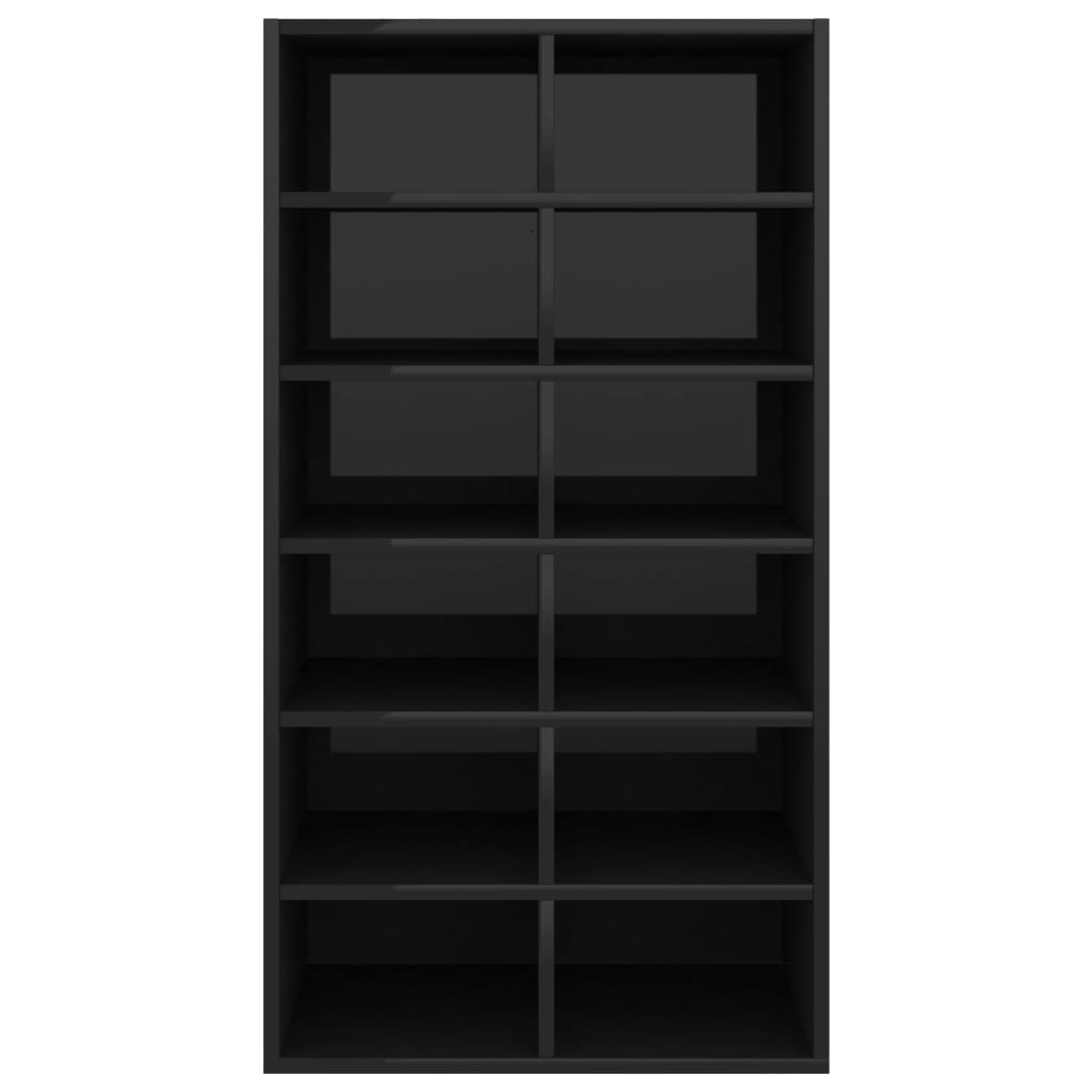 vidaXL Schoenenrek 54x34x100,5 cm bewerkt hout hoogglans zwart