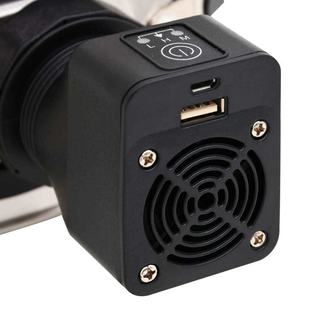 vidaXL Houtkachel met USB-ventilator 35,5x26x28 cm roestvrijstaal