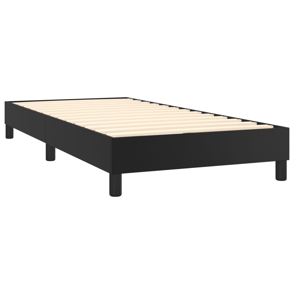 vidaXL Boxspring met matras kunstleer zwart 90x190 cm