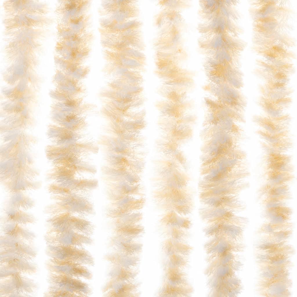 vidaXL Vliegengordijn 100x220 cm chenille beige en wit