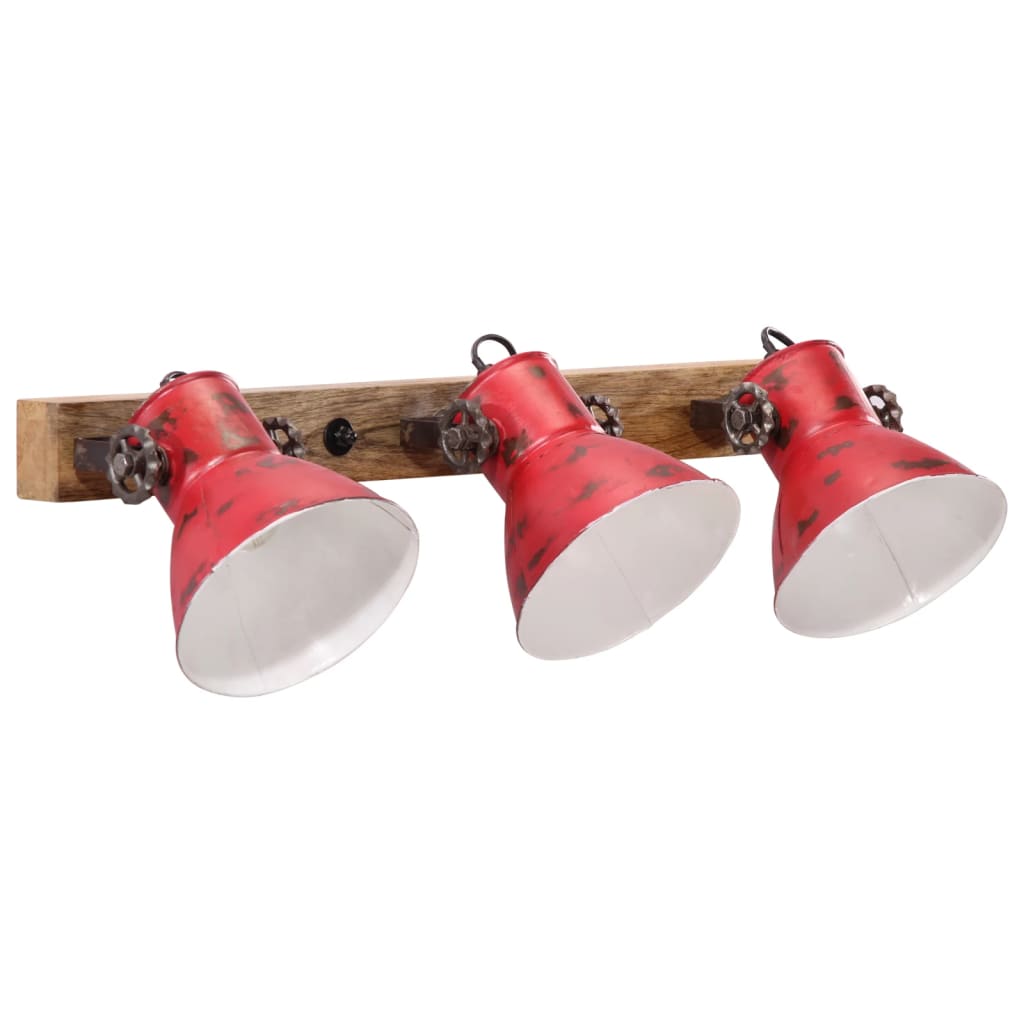 vidaXL Wandlamp 25 W E27 65x25 cm verweerd rood