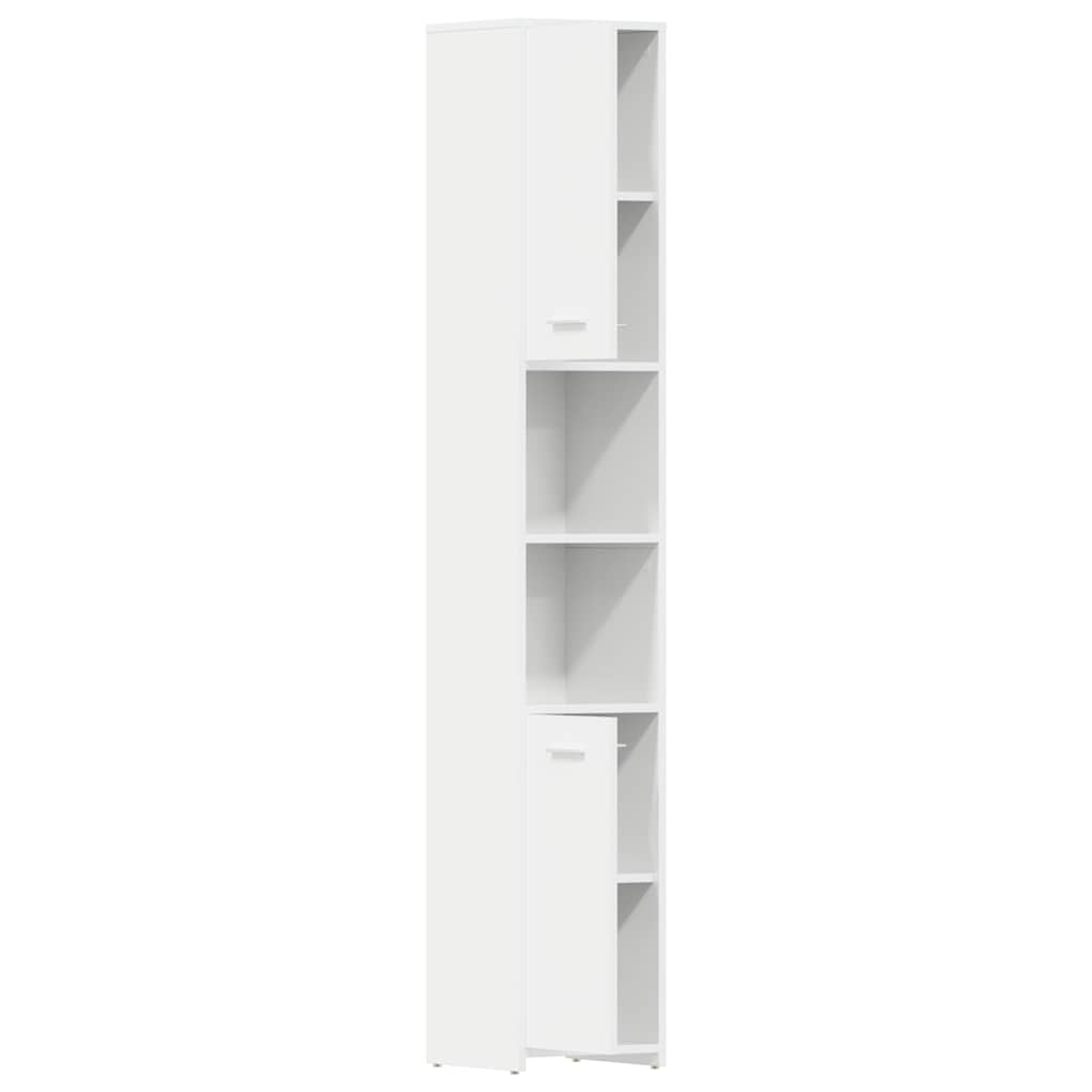 vidaXL Badkamerkast 30x30x183,5 cm spaanplaat hoogglans wit