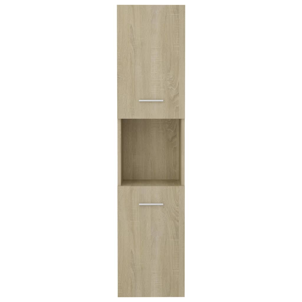 vidaXL Badkamerkast 30x30x130 cm spaanplaat sonoma eikenkleurig