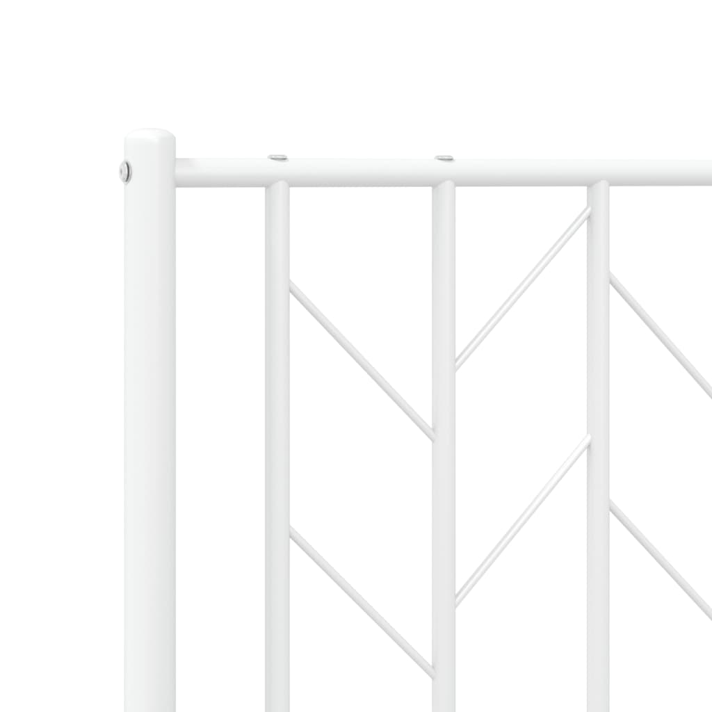 vidaXL Bedframe met hoofd- en voeteneinde metaal wit 183x213 cm