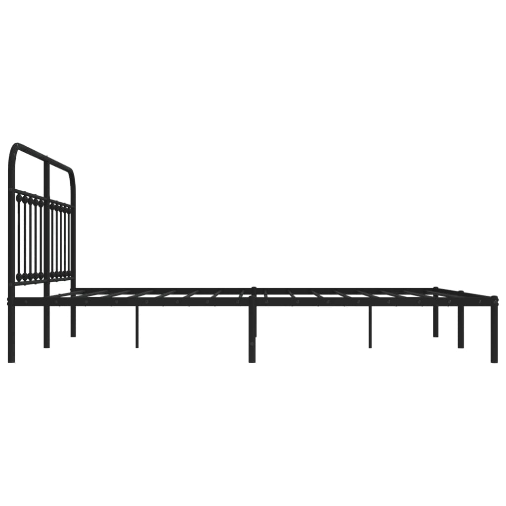 vidaXL Bedframe met hoofdbord metaal zwart 183x213 cm