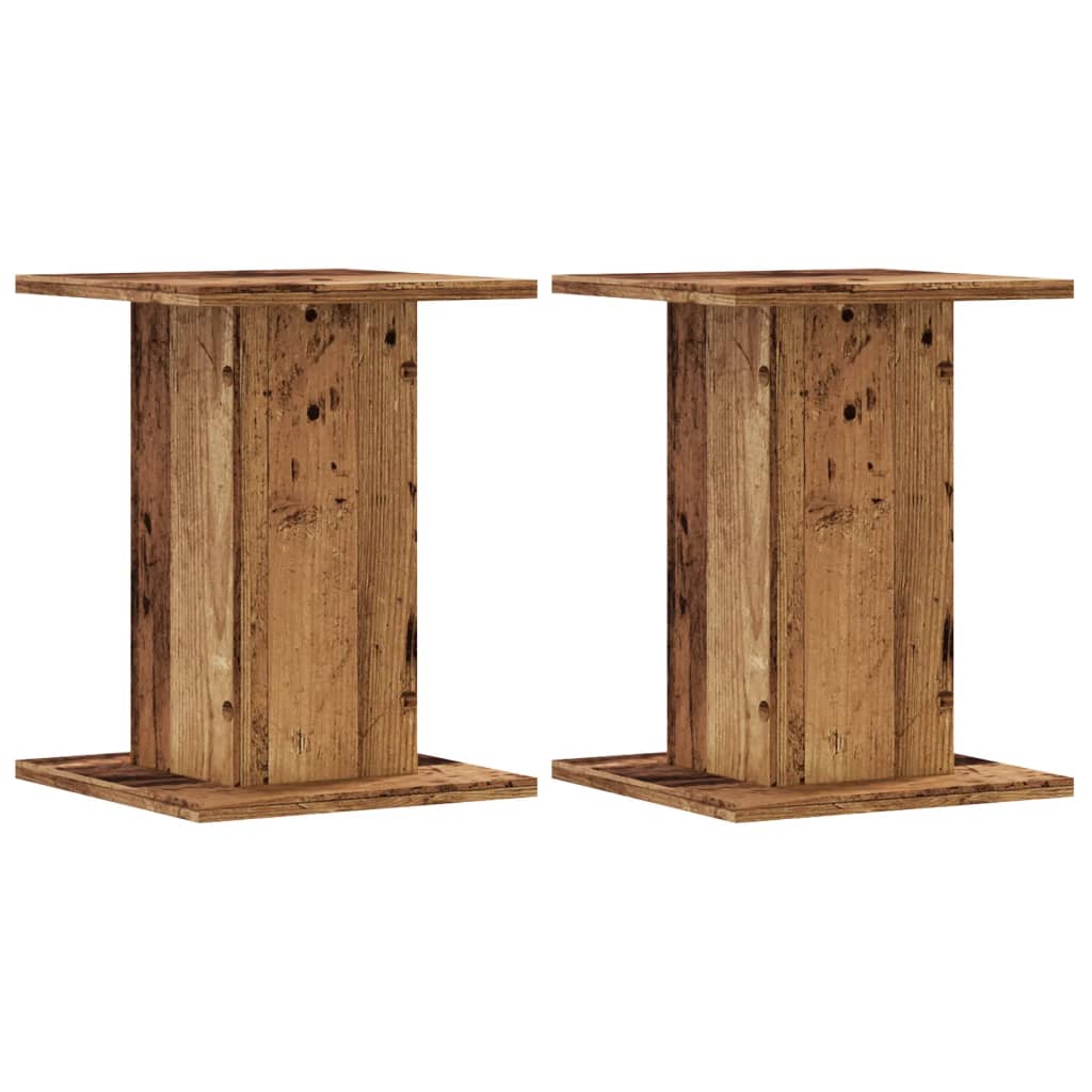 vidaXL Speakerstandaards 2 st 30x30x40 cm bewerkt hout oud houtkleurig