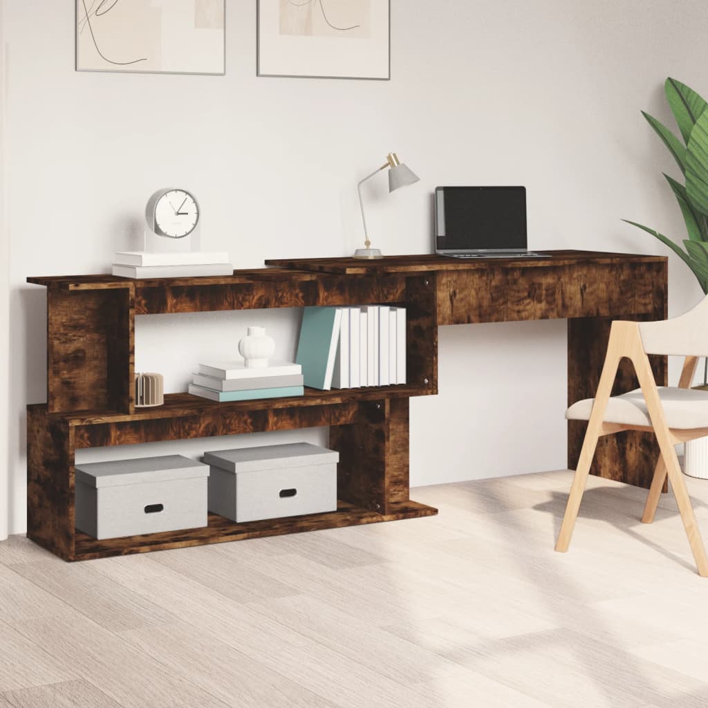 vidaXL Hoekbureau 200x50x76 cm bewerkt hout gerookt eikenkleur