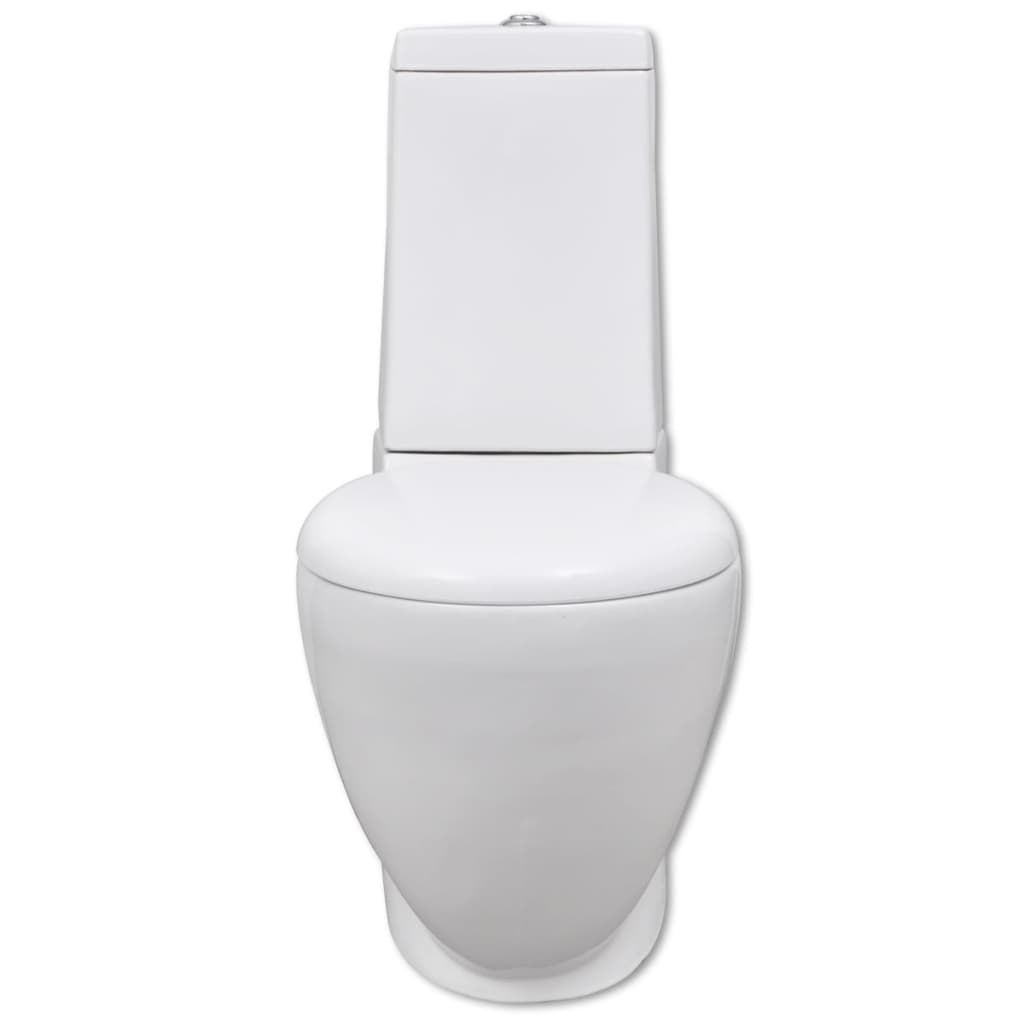 vidaXL Toilet- en bidetset keramiek wit