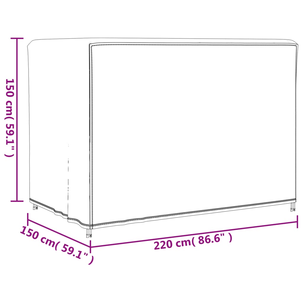 vidaXL Hoes voor schommelbank 220x150x150 cm 420D oxford zwart