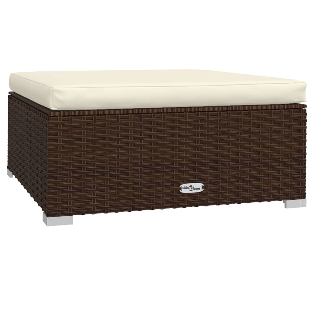 vidaXL 11-delige Loungeset met kussens poly rattan bruin