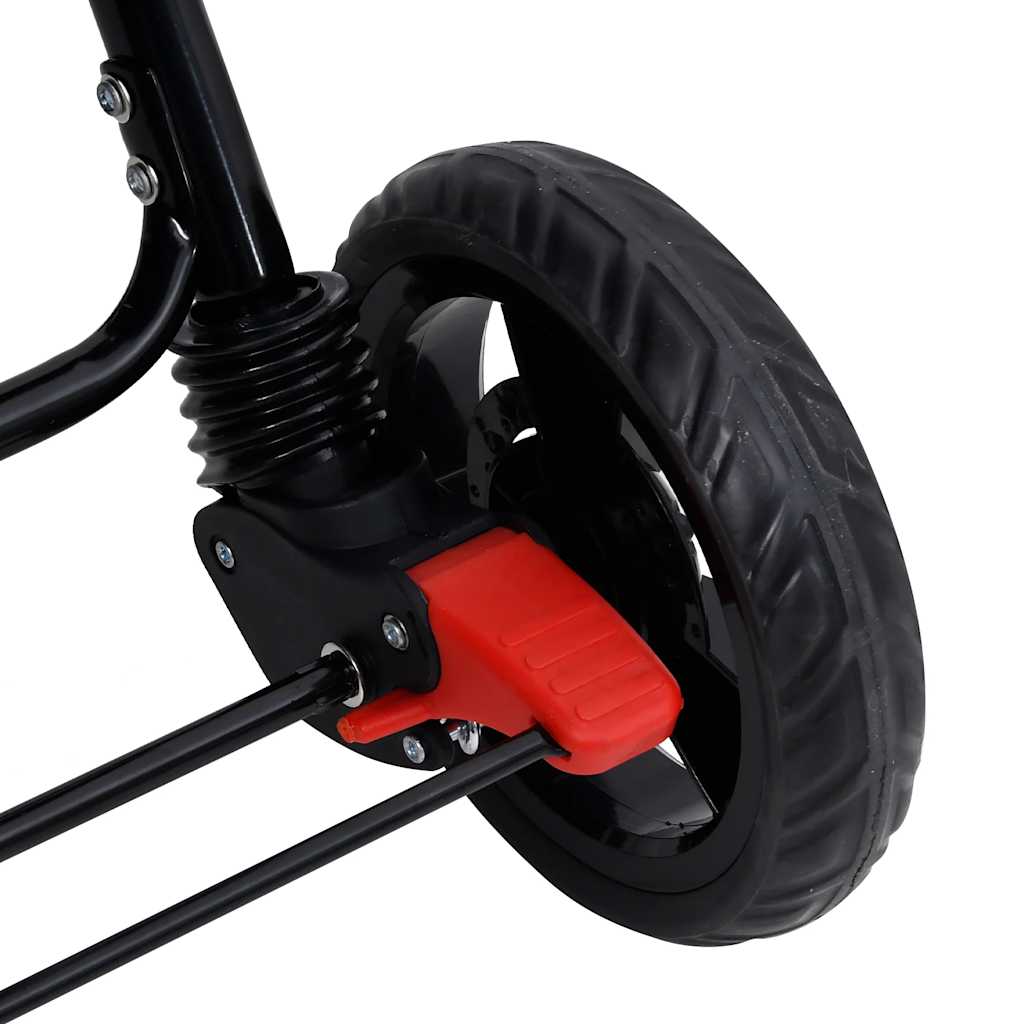 vidaXL Tweelingkinderwagen tandem staal rood